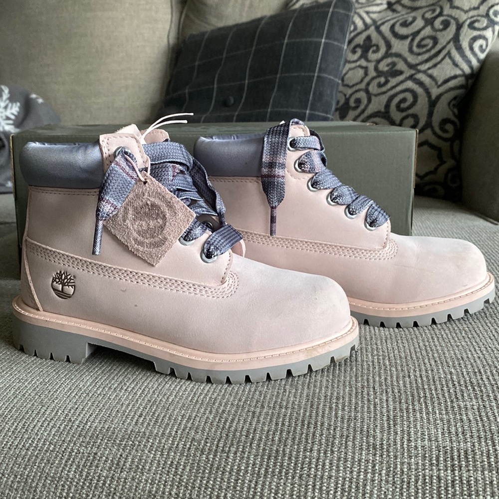 Kids 6” Pink Timberland Boots size 1